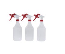 HUBERT 32 oz Clear Plastic Spray Bottles With Embossed Scale - 3 3/8"Dia x 12 1/2"H