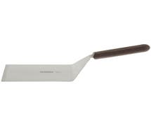 HUBERT Stainless Steel High-Heat Square Edge Turner with Brown Polypropylene Handle - 6"L x 5"W Blade