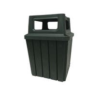 HUBERT 52 gal Green Granite Plastic Indoor/Outdoor Trash Receptacle - 23 1/2"L x 23 1/2"W x 29"H