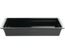 Expressly Hubert Full Size Black Melamine Cold Food Pan - 20 3/4"L x 12 3/4"W x 4"H