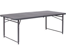Flash Furniture 23.5''Wx48.25''L Height Adjustable Plastic Folding Table, Dark Gray
