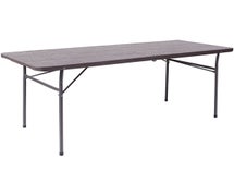 Flash Furniture 30''W x 72''L Bi-Fold Brown Wood Grain Plastic Folding Table