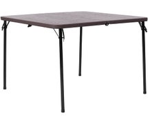 Flash Furniture 34'' Square Brown Wood Grain Plastic Folding Table