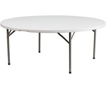 Flash Furniture DAD-YCZ-1-GW-GG - Round White Plastic Folding Table, 60"