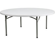 Flash Furniture DAD-YCZ-152R-GW-GG 60" Round Granite White Plastic Folding Table 