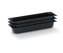 Vollrath 8054420 - Sp 100Mm,4"/ Half-Size Long Plastic Pan, Black, 3/CS