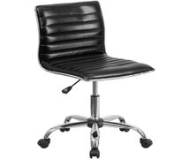 Flash Furniture DS-512B-BK-GG Low Back Designer Armless Black Ribbed Swivel Task Office Chair