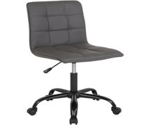 Flash Furniture DS-512C-GRY-GG Home and Office Task Chair in Gray Faux Leather