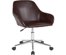 Flash Furniture DS-8012LB-BRN-GG Home and Office Mid-Back Chair in Brown Faux Leather