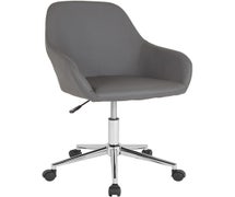 Flash Furniture DS-8012LB-GRY-GG Home and Office Mid-Back Chair in Gray Faux Leather