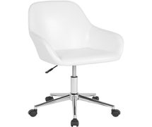 Flash Furniture DS-8012LB-WH-GG Home and Office Mid-Back Chair in White Faux Leather