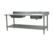 Eagle Group PT 3096-R Spec-Master Prep Table, 96"W x 30"D, 14/304 stainless steel top with 4-1/2" backsplash