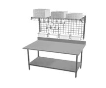 Eagle Group TSPP2460Z Pizza Prep Area, 60"W x 24"D work table with 14/304 stainless steel top, 4-1/2"H backsplash