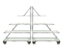 Eastern Tabletop AC1725 Triangle Mobile Buffet- Acrylic Shelves
