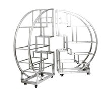 Eastern Tabletop AC1790BK Cartwheel Mobile Buffet-Black Acrylic Shelves