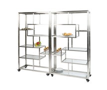Eastern Tabletop AC1760 Square Mobile Buffet- Acrylic Shelves