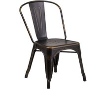 Flash Furniture ET-3534-COP-GG Distressed Metal Indoor Stack Chair, Copper