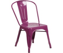 Flash Furniture ET-3534-PUR-GG Purple Metal Indoor-Outdoor Stackable Chair