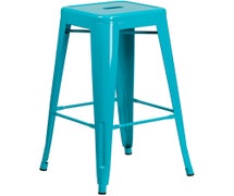 Flash Furniture ET-BT3503-30-CB-GG 30'' High Backless Crystal Blue Indoor-Outdoor Barstool