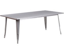 Flash Furniture ET-CT005-SIL-GG Commercial Grade 31.5" x 63" Rectangular Silver Metal Indoor-Outdoor Table