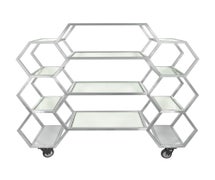 Eastern Tabletop ST1730 Honeycomb Mobile Buffet- Glass Shelves