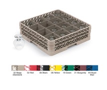 Vollrath TR8DD Traex 16-Compartment Glass Rack with Two Extenders, Beige