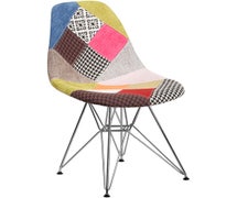 Flash Furniture Elon Milan Patchwork Fabric Chair with Chrome Base