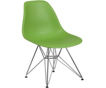 Flash Furniture Elon Series Green Plastic Chair with Chrome Base