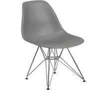 Flash Furniture Elon Series Gray Plastic Chair with Chrome Base
