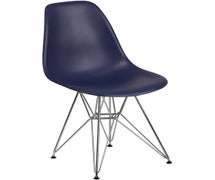 Flash Furniture Elon Series Navy Plastic Chair with Chrome Base