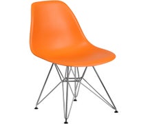 Flash Furniture Elon Series Orange Plastic Chair with Chrome Base