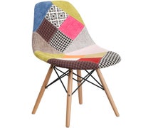 Flash Furniture Elon Milan Patchwork Fabric Chair with Wood Base