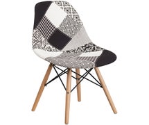 Flash Furniture Elon Turin Patchwork Fabric Chair with Wood Base