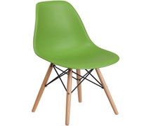 Flash Furniture Elon Series Green Plastic Chair with Wood Base