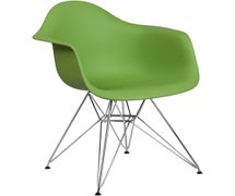 Flash Furniture Alonza Series Green Plastic Chair with Chrome Base