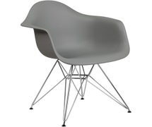 Flash Furniture Alonza Series Gray Plastic Chair with Chrome Base