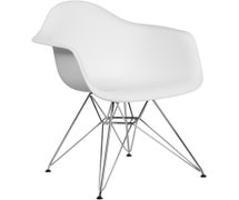 Flash Furniture Alonza Series White Plastic Chair with Chrome Base