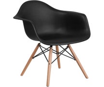 Flash Furniture Alonza Series Black Plastic Chair with Wood Base