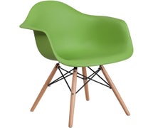 Flash Furniture Alonza Series Green Plastic Chair with Wood Base