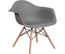Flash Furniture Alonza Series Gray Plastic Chair with Wood Base