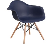 Flash Furniture Alonza Series Navy Plastic Chair with Wood Base