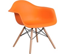 Flash Furniture Alonza Series Orange Plastic Chair with Wood Base