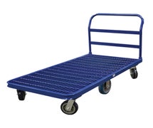 Omcan 24035 Blue Heavy-Duty Platform Cart-Grilled Deck