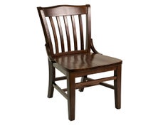 Florida Seating FLS-02S SS Side Chair, School House/Library Slat Back, Saddle Seat