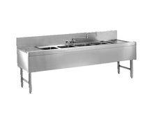 Glastender FSB-72-S Underbar Commercial Sink Unit, 4 Compartment, 72"Wx24"D