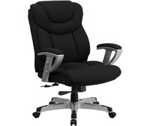 Flash Furniture GO-1534-BK-FAB-GG HERCULES Series Big & Tall 400 lb. Rated Black Fabric Executive Ergonomic Office Chair with Silver Adjustable Arms