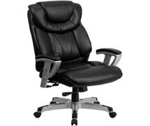 HERCULES Series 400 lb. Capacity Big & Tall Black Faux Leather Executive Swivel Office Chair with Height & Width Adjustable Arms