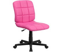 Flash Furniture GO-1691-1-PINK-GG Mid-Back Pink Quilted Vinyl Swivel Task Office Chair