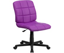 Flash Furniture GO-1691-1-PUR-GG Mid-Back Purple Quilted Vinyl Swivel Task Office Chair