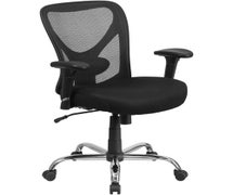 HERCULES Series 400 lb. Capacity Big & Tall Black Mesh Swivel Task Chair with Height Adjustable Back and Arms